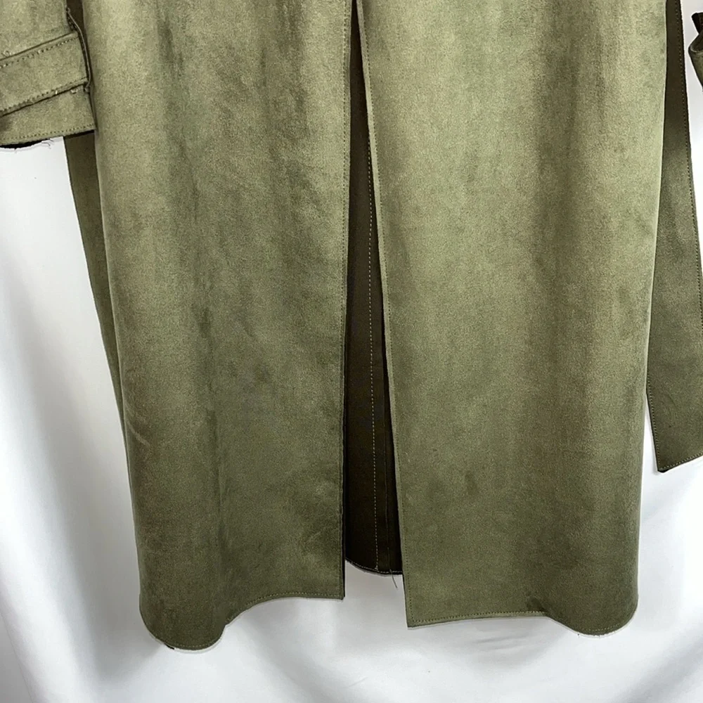 Philosophy faux leather trench belt wrap Sz M olive green - Picture 4 of 13